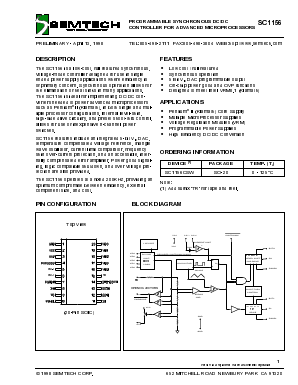 SC1156 Datasheet PDF Semtech Corporation