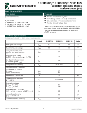 1N5807US Datasheet PDF Semtech Corporation