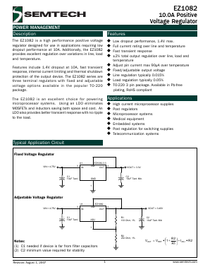 EZ1082 Datasheet PDF Semtech Corporation