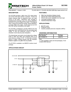 SC1543IMSTR Datasheet PDF Semtech Corporation