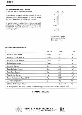 HN9015 Datasheet PDF Semtech Corporation