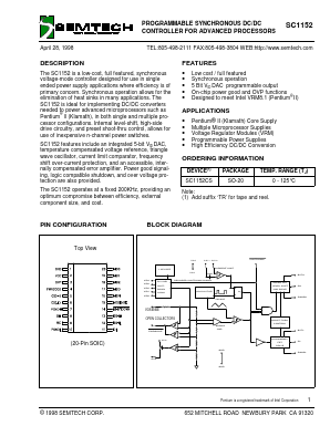 SC1152CSTR Datasheet PDF Semtech Corporation