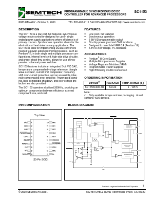 SC1153 Datasheet PDF Semtech Corporation