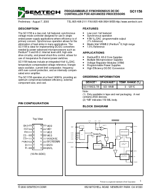 SC1158CS.TR Datasheet PDF Semtech Corporation
