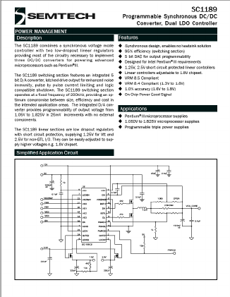 SC1189 Datasheet PDF Semtech Corporation