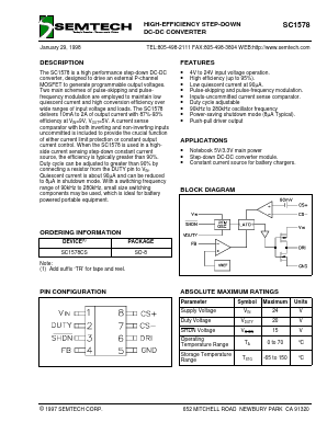 SC1578 Datasheet PDF Semtech Corporation