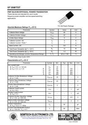 2SB772T Datasheet PDF Semtech Corporation