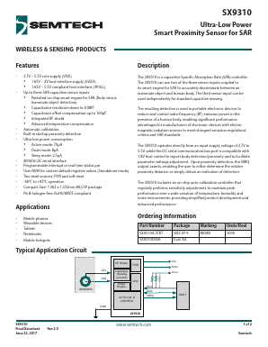 SX9310 Datasheet PDF Semtech Corporation