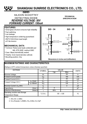 SB85 Datasheet PDF Shanghai Sunrise Electronics