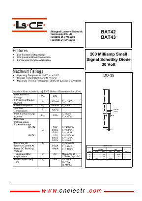 BAT43 Datasheet PDF Shanghai Sunrise Electronics