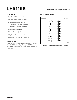 LH5116S Datasheet PDF Sharp Electronics