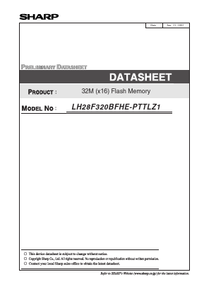 LH28F320BFHE-PTTLZ1 Datasheet PDF Sharp Electronics