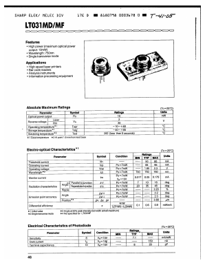 LT031MD Datasheet PDF Sharp Electronics