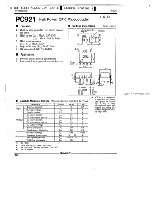 PC921 Datasheet PDF Sharp Electronics