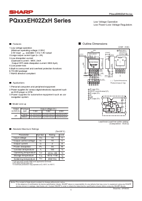 PQ018EH02ZXH Datasheet PDF Sharp Electronics