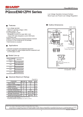 PQ015EN01ZPH Datasheet PDF Sharp Electronics