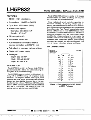 LH5P832D-10 Datasheet PDF Sharp Electronics