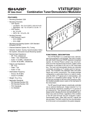 VT4T5UF2021 Datasheet PDF Sharp Electronics