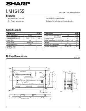 LM16155 Datasheet PDF Sharp Electronics