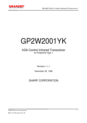 GP2W2001YK Datasheet PDF Sharp Electronics