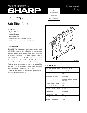 BSFH77G06 Datasheet PDF Sharp Electronics