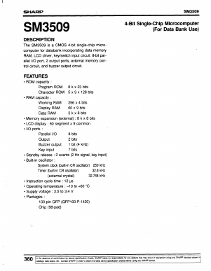 SM3509 Datasheet PDF Sharp Electronics