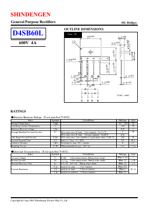 D4SB60 Datasheet PDF Shindengen