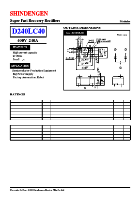 D240LC40 Datasheet PDF Shindengen