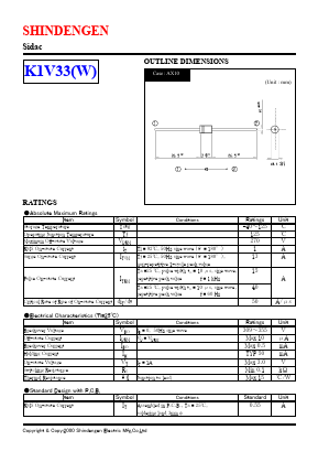 K1V33 Datasheet PDF Shindengen