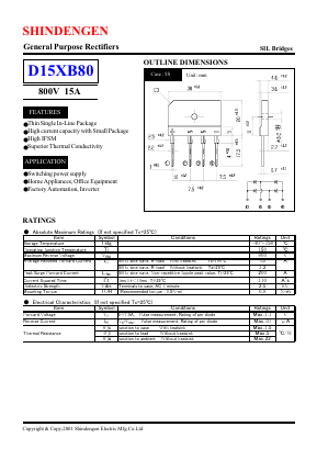 D15XB80 Datasheet PDF Shindengen