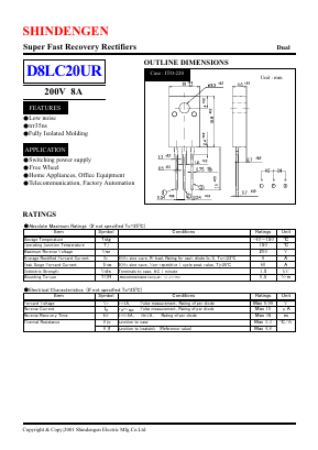 D8LC20UR Datasheet PDF Shindengen