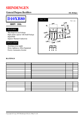 D10XB80 Datasheet PDF Shindengen