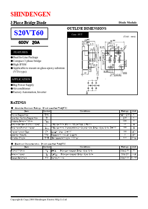 S20VT60 Datasheet PDF Shindengen