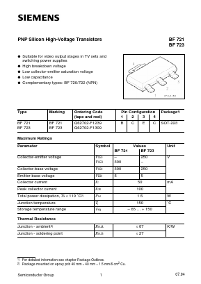 BF723 Datasheet PDF Siemens AG