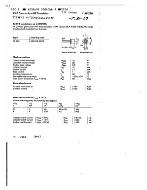 AF239 Datasheet PDF Siemens AG