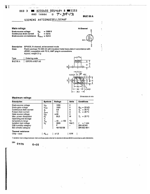 BUZ58A Datasheet PDF Siemens AG