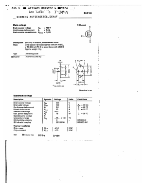 BUZ63 Datasheet PDF Siemens AG