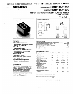 HDN1133G Datasheet PDF Siemens AG