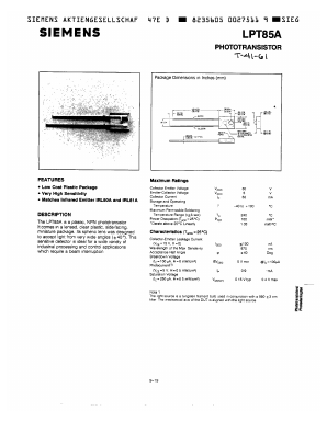 LPT85A Datasheet PDF Siemens AG