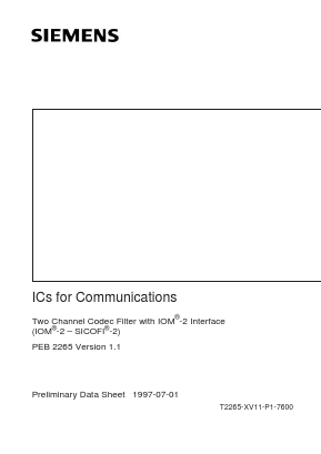 PEB2265HV1.1 Datasheet PDF Siemens AG