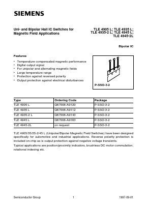 TLE4935L Datasheet PDF Siemens AG