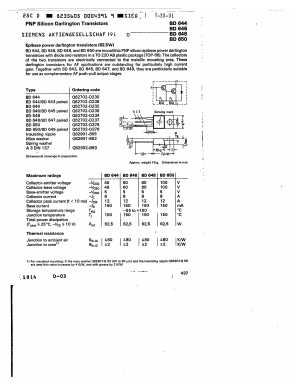 BD648 Datasheet PDF Siemens AG