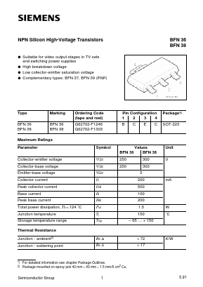 BFN36 Datasheet PDF Siemens AG
