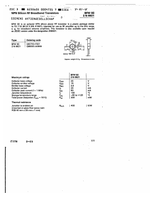 BFW92 Datasheet PDF Siemens AG