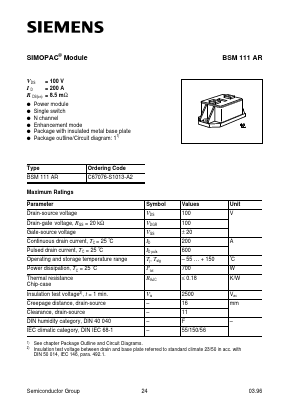 BSM111AR Datasheet PDF Siemens AG