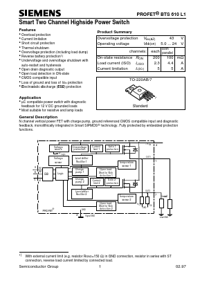 BTS610L1 Datasheet PDF Siemens AG