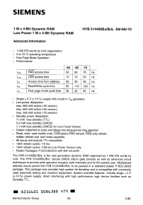HYB514400BJL-50 Datasheet PDF Siemens AG