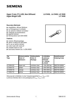 LA5436-TO Datasheet PDF Siemens AG