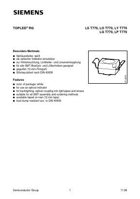 LGT770 Datasheet PDF Siemens AG