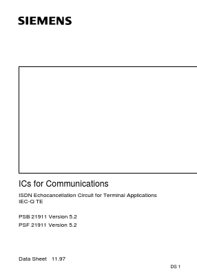 PSB21911 Datasheet PDF Siemens AG